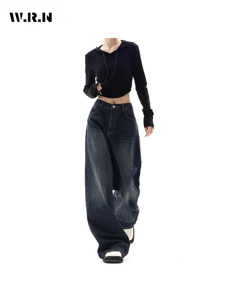 Y2K Vintage High Waist Harajuku Loose Jeans Pants Korean